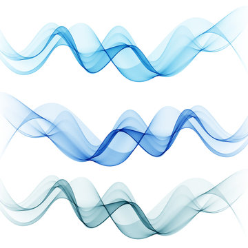 Set of abstract blue waves. Vector illustration EPS 10 © lesikvit