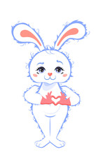 Bunny Love Wizard. Vector Illustration.