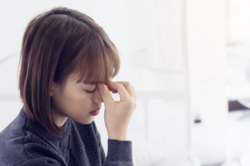 Fototapeta premium Women have pain head after work out