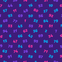 Trendy colors numbers seamless pattern. Vector illustration.