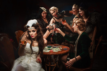 Women have fun on bachelorette party