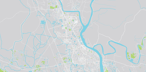 Urban vector city map of Khulna, Bangladesh