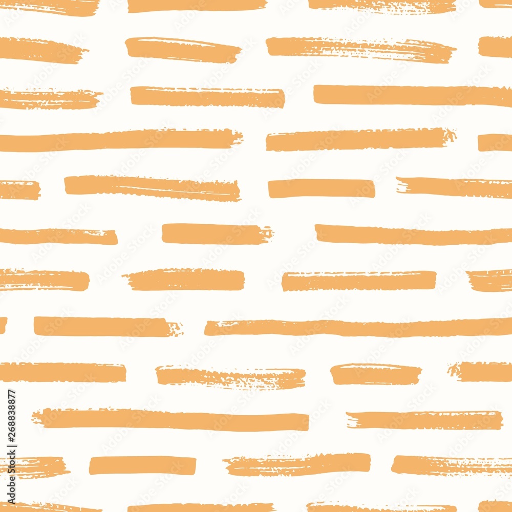 Poster artistic seamless pattern with orange brush strokes on white background. decorative backdrop with ro