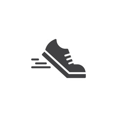 Fototapeta Running shoes vector icon. filled flat sign for mobile concept and web design. Sport shoe glyph icon. Symbol, logo illustration. Pixel perfect vector graphics obraz