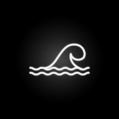 Obraz premium Wave neon icon. Elements of summer set. Simple icon for websites, web design, mobile app, info graphics