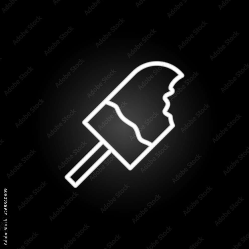Poster ice-cream neon icon. elements of summer set. simple icon for websites, web design, mobile app, info 