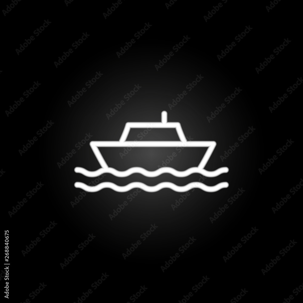 Poster ship neon icon. elements of summer set. simple icon for websites, web design, mobile app, info graph