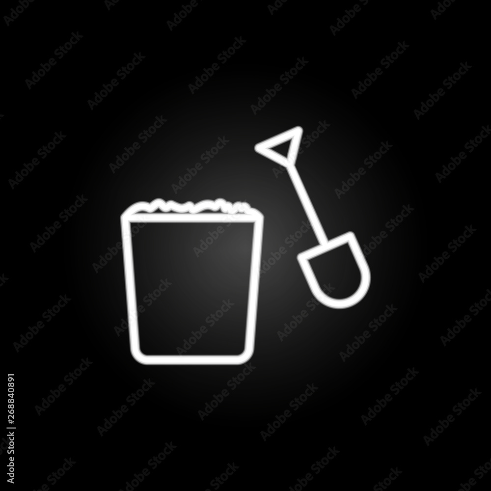 Aufkleber sand bucket neon icon. elements of summer set. simple icon for websites, web design, mobile app, inf