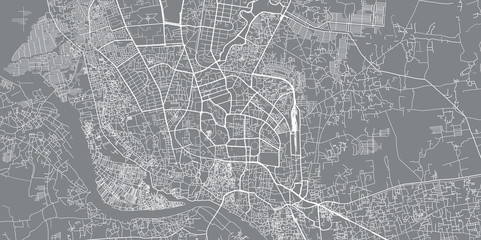 Urban vector city map of Dhaka, Bangladesh