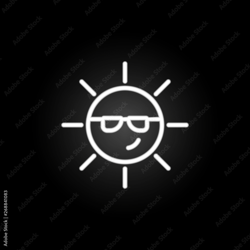 Poster sun neon icon. elements of summer set. simple icon for websites, web design, mobile app, info graphi