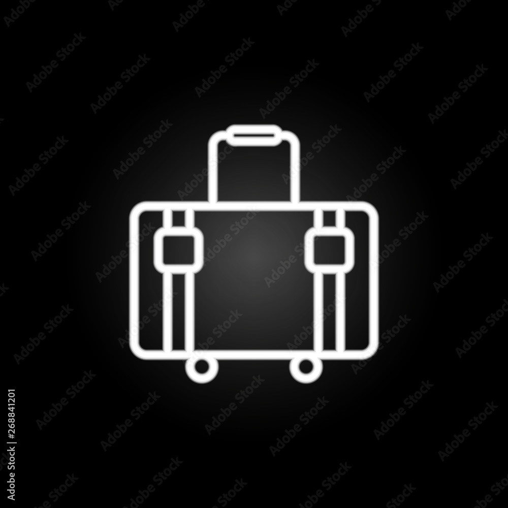 Poster suitcase neon icon. elements of summer set. simple icon for websites, web design, mobile app, info g