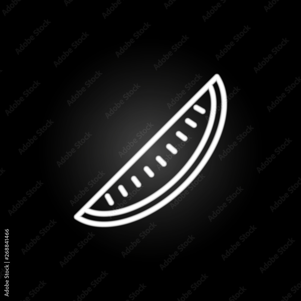Poster melon neon icon. elements of summer set. simple icon for websites, web design, mobile app, info grap