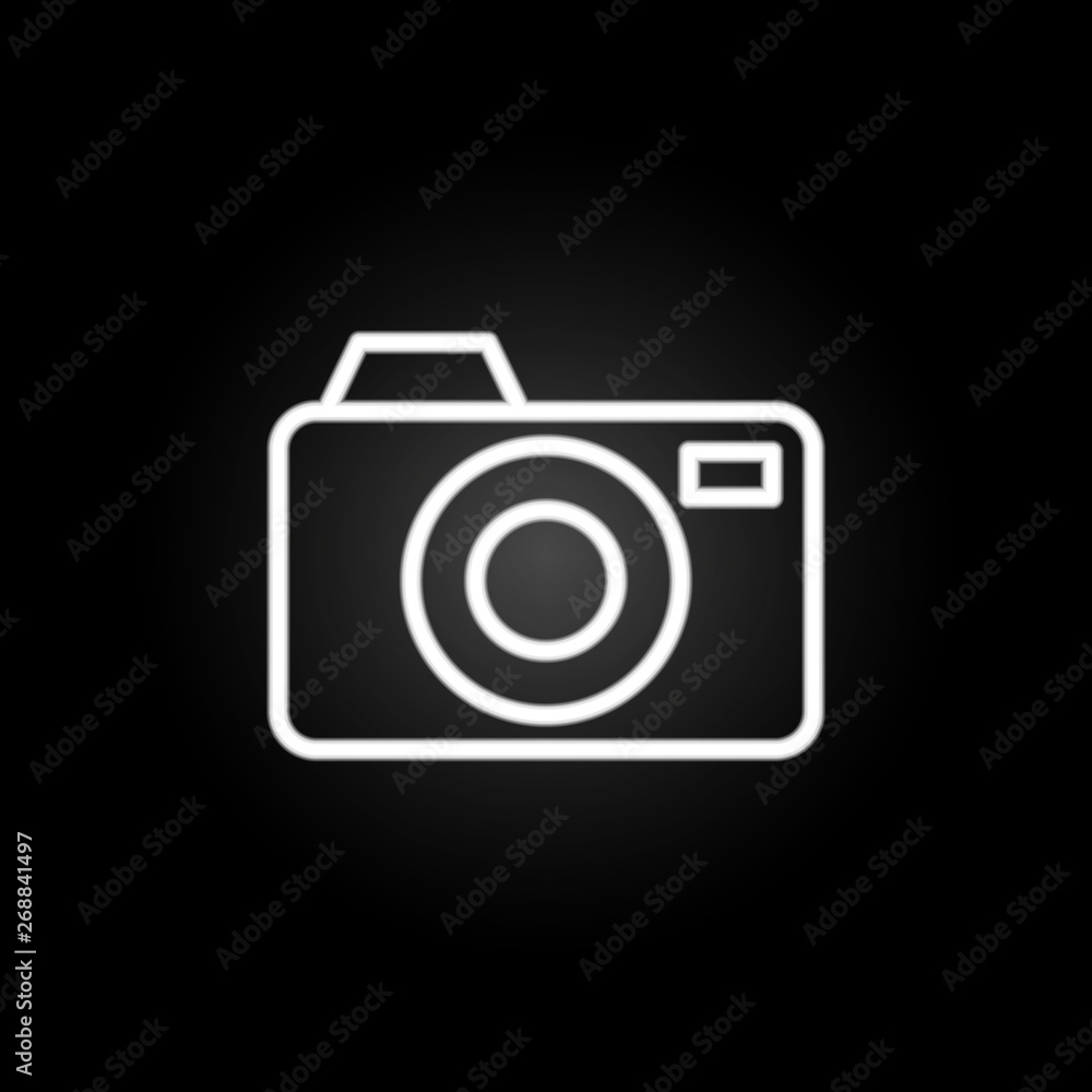 Poster camera neon icon. elements of summer set. simple icon for websites, web design, mobile app, info gra