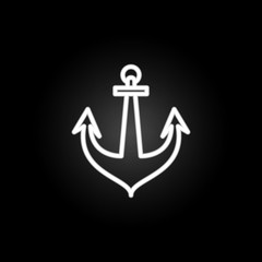 Anchor neon icon. Elements of summer set. Simple icon for websites, web design, mobile app, info graphics