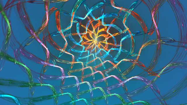 The rotation of the two spirals. High detailed.