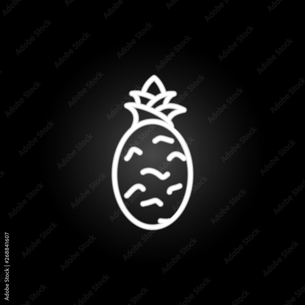 Poster pineapple neon icon. elements of summer set. simple icon for websites, web design, mobile app, info 