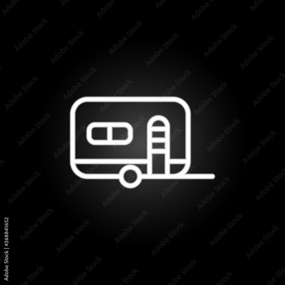 Poster caravan neon icon. elements of summer set. simple icon for websites, web design, mobile app, info gr