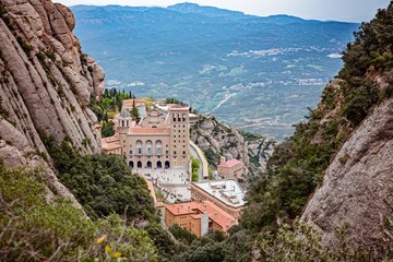 Fototapeta na wymiar Montserrat monastery in Spanish mountains.