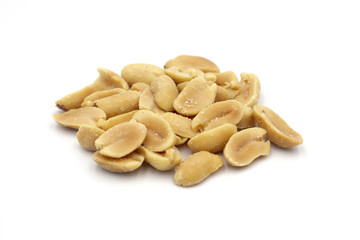 Image of Salted peanuts ready to eat on a white background