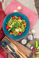 Chicken penne with Pesto sauce