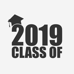 Class of 2019. Template for graduation design. Vector illustration.