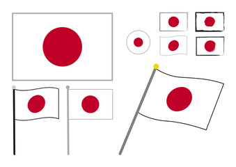 日本　国旗　イラスト