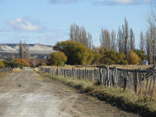 Fototapeta na wymiar valle patagonico otoñal