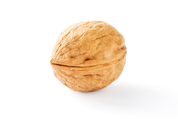 Walnut on white isolated background, clipping path, full depth of field