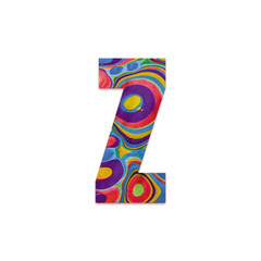 Letter Z. Colorful circle paint.