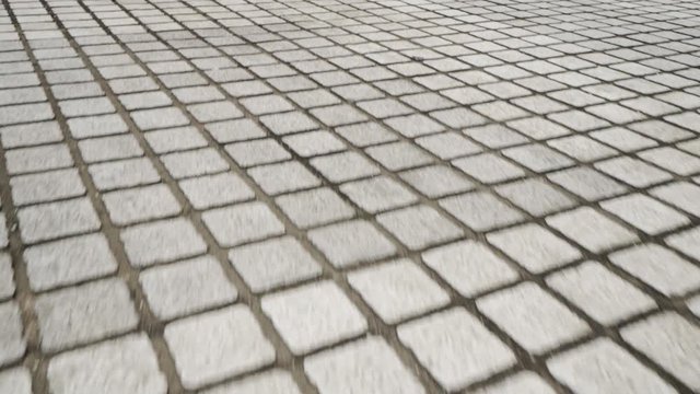 Square Paved with Stone Slabs. Flagstone Paving