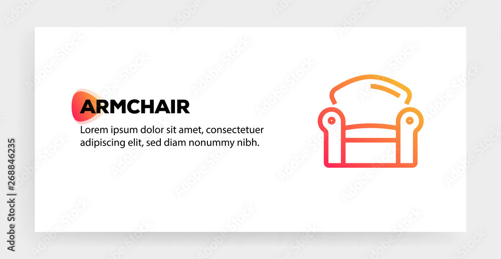 Wall mural ARMCHAIR ICON CONCEPT