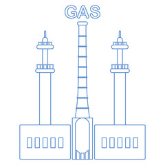 Gas processing plant. Industrial theme.