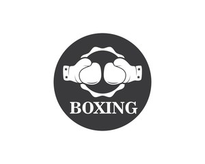 Naklejka premium boxing logo vector icon illustration