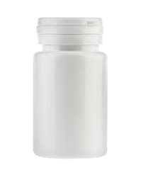 medicine white pill bottle isolated without shadow clipping path - photography