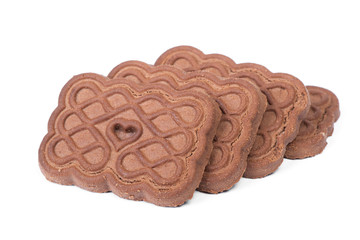 Group of rectangular chocolate chip cookies