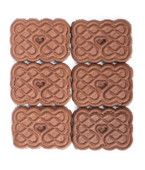 Group of rectangular chocolate chip cookies