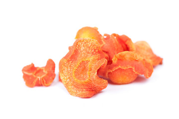 Heap of dried carrot pieces