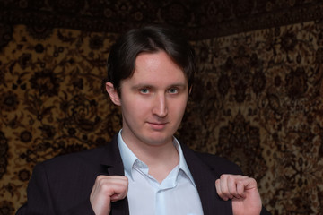 Portrait of a young funny man