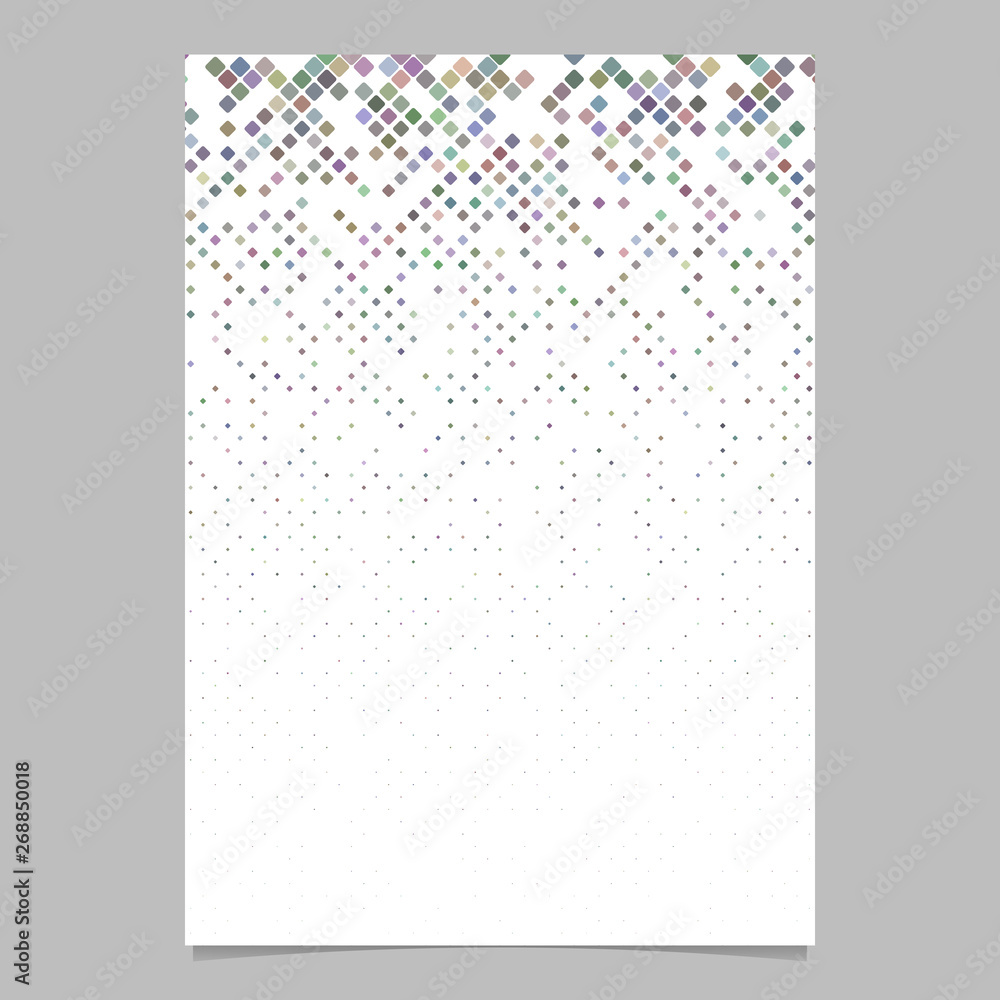 Poster diagonal square pattern brochure design - vector mosaic stationery background