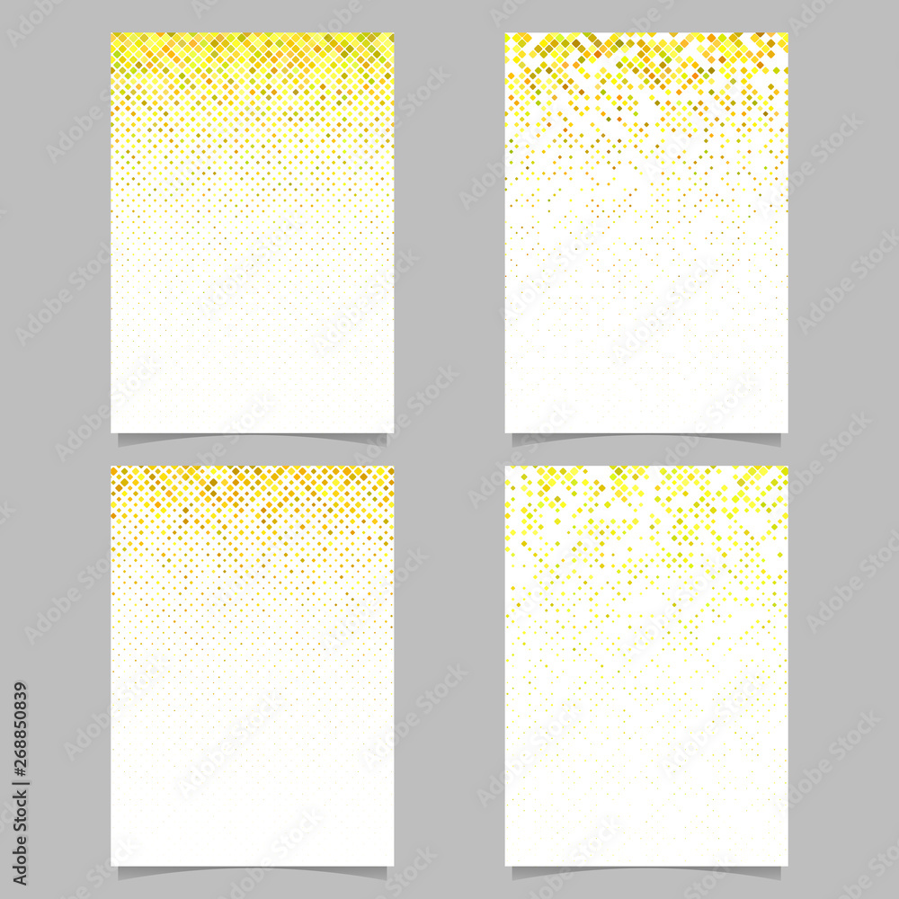 Poster diagonal square pattern flyer designs - vector mosaic tile page background set