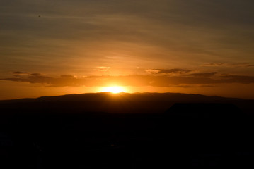 sunset behind ngong hills kenya, africa