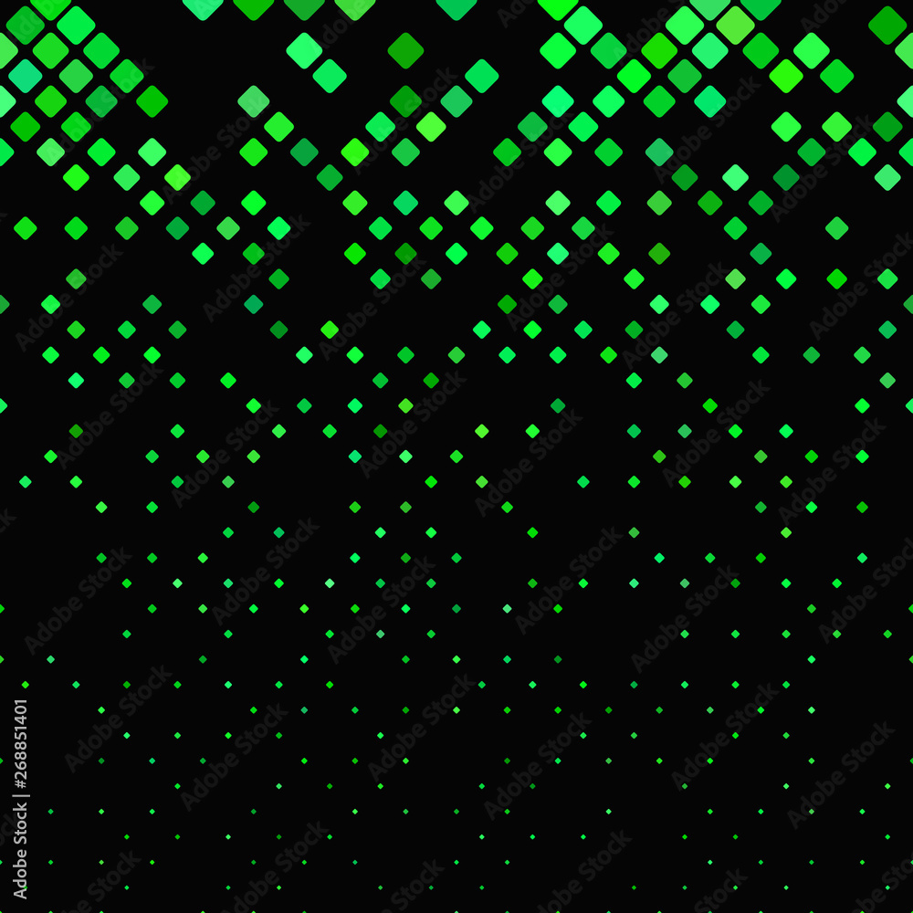 Poster abstract green color diagonal rounded square pattern - vector tiled mosaic background graphic design