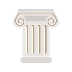 Column element of roman ancient architecture color vector icon. Flat design