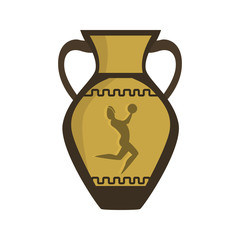 Rome amphorae color vector icon. Flat design