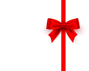 Bow red tape on the white background.