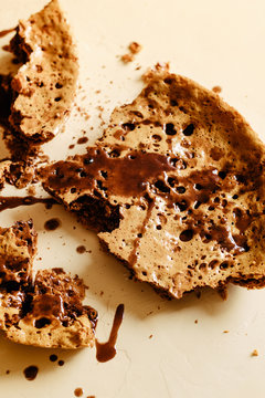 Honeycomb Candy with Chocolate Sauce