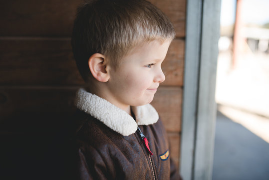 Boy in a bomber jacket