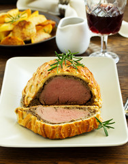 Homemade Christmas Beef Wellington with a Pastry Crust