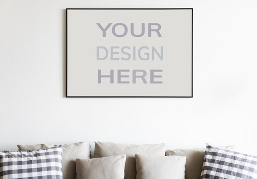 Frame Mockup Hanging on a Wall in Interior