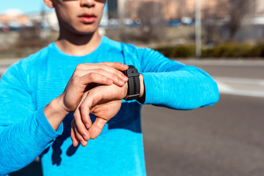 Handsome asian man ready for training